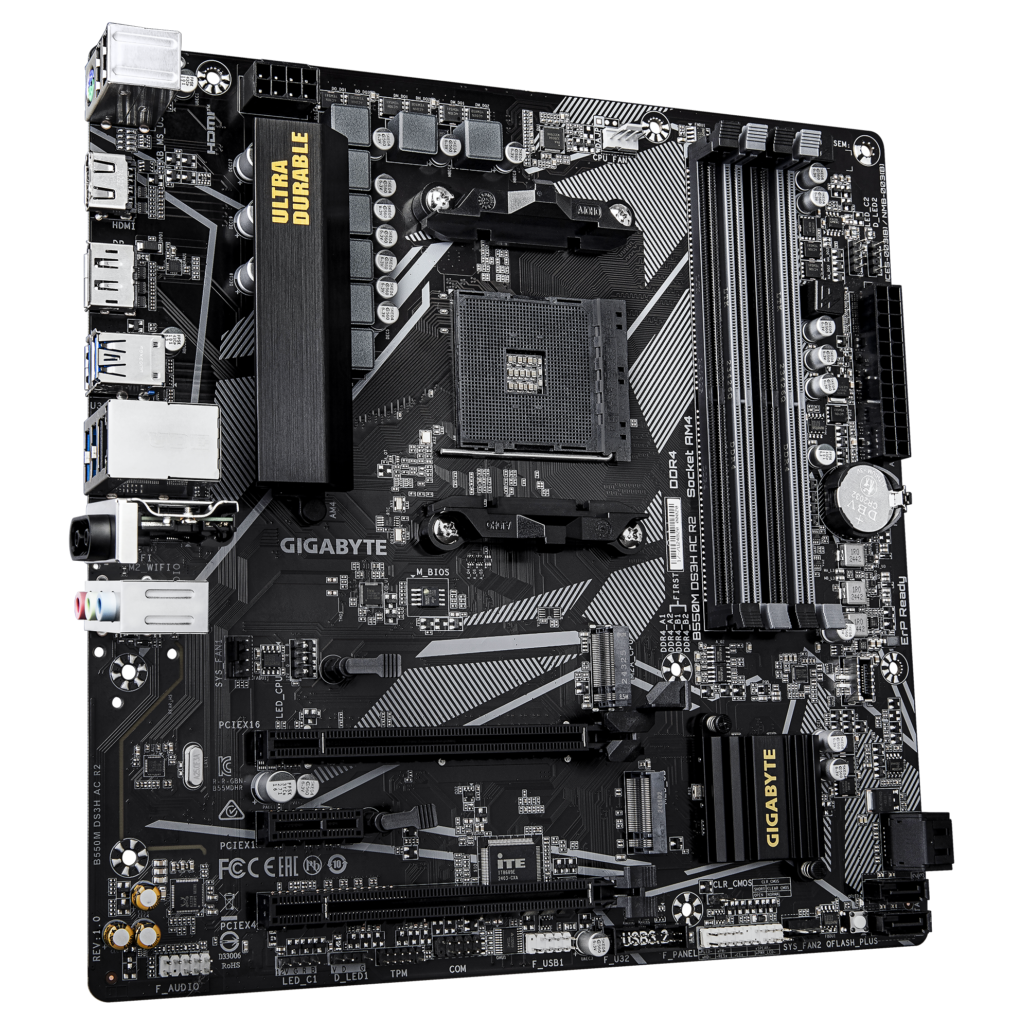 Дънна платка GIGABYTE B550M DS3H AC R2 Socket AM4 - Image 2