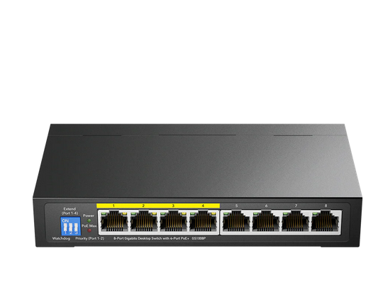 Суич Cudy GS1008P 8-портов Gigabit PoE+ Switch,60W, неуправляем