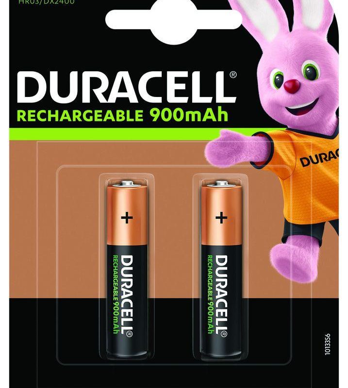 Акумулаторна батерия DURACELL R03 AAA, 900mAh NiMH, 1.2V, 2 бр. в опаковка