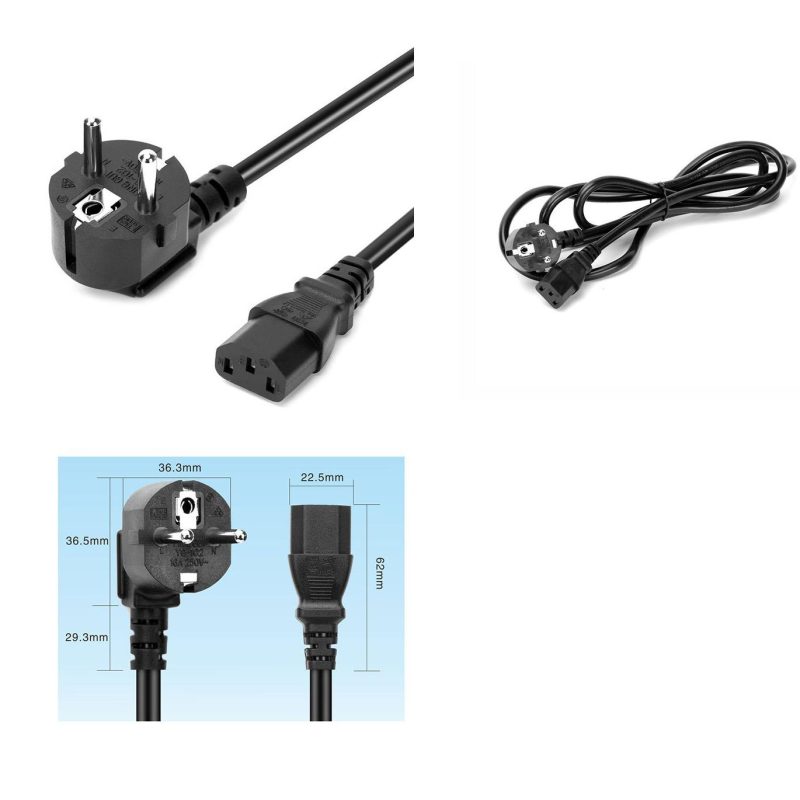 Estillo Захранващ кабел,0.75мм2, VDE тест, 1.8м, черен, булк опаковкан