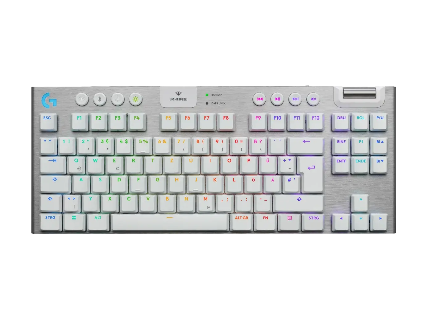 Безжична геймърска механична клавиатура Logitech G915X White Lightspeed TKL - GL Tactile Switch
