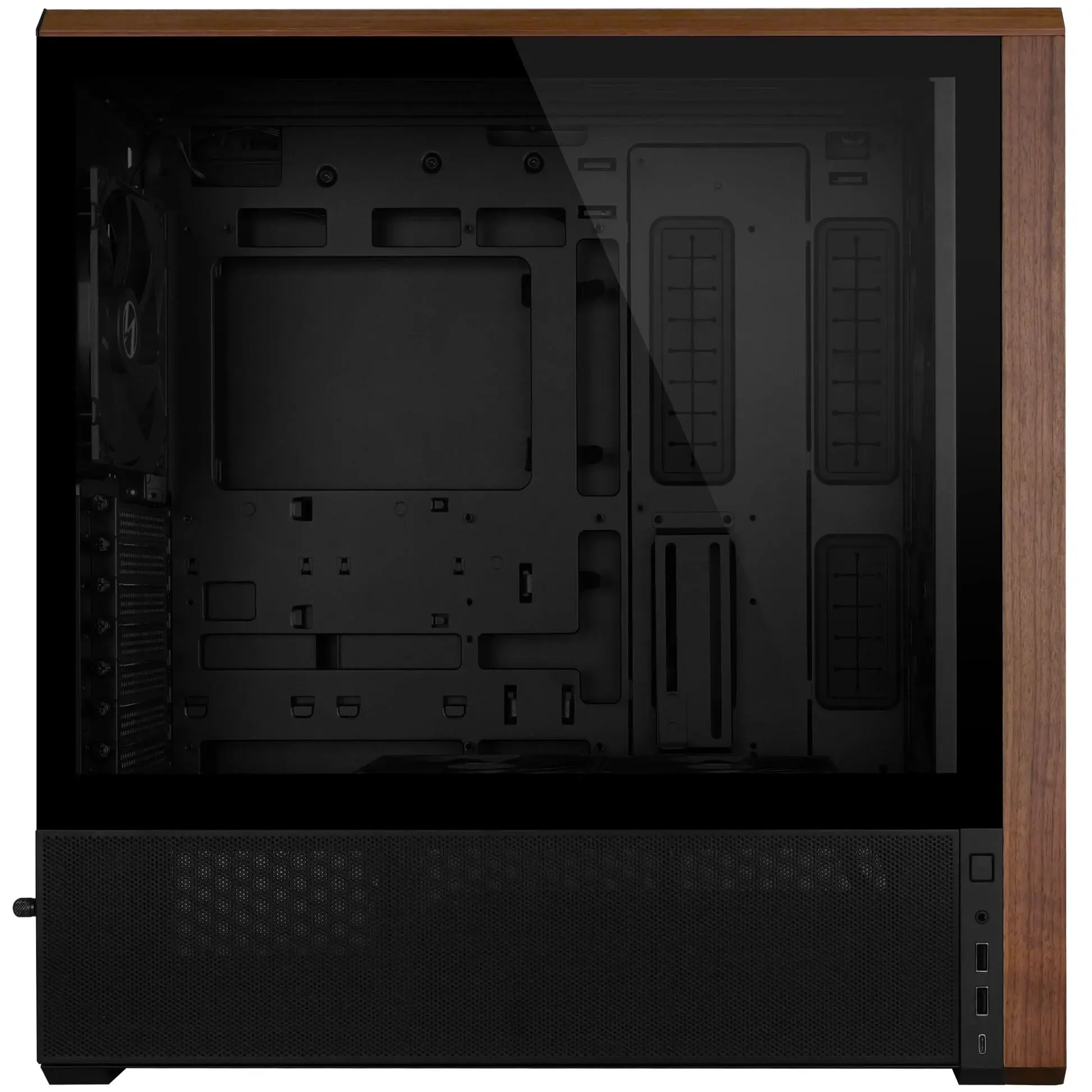Кутия Lian-Li LANCOOL 217 Mid-Tower, Tempered Glass, Wood-Black - Image 6