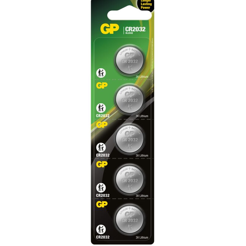 Бутонна батерия литиева GP CR2032 3V 5бр. в блистер / цена за 1 бр./ GP