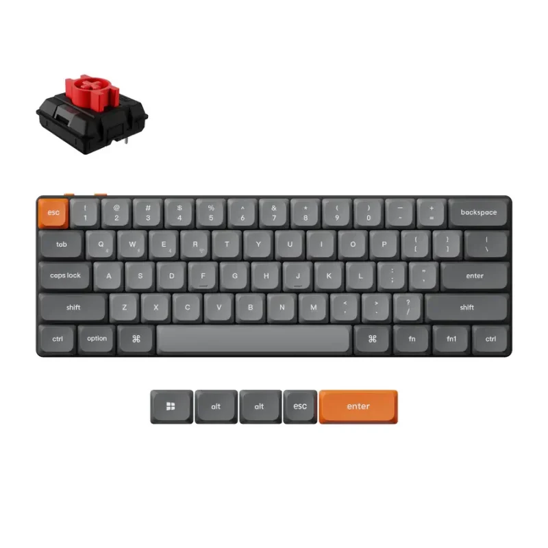 Геймърска Механична клавиатура Keychron K9 Max QMK HS 60% Keychron Milk POM Switch Red RGB