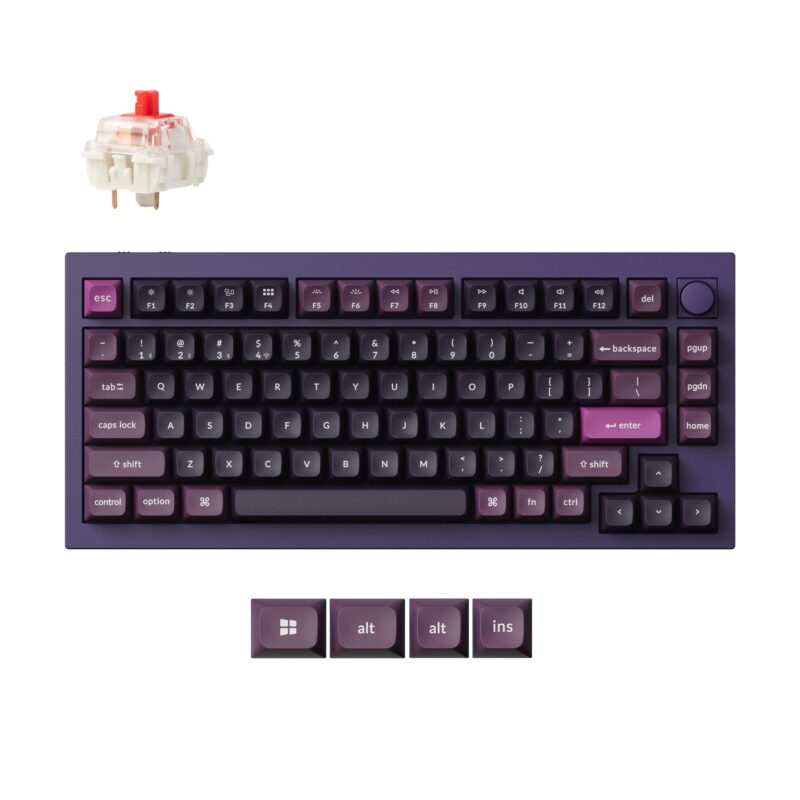 Безжична механичка клавиатура Keychron Q1 MAX Gateron Jupiter Red Switch - Purple
