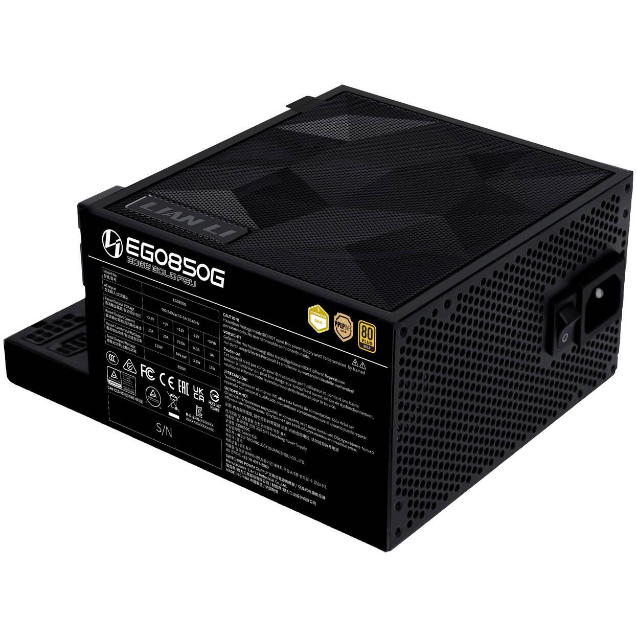 Захранващ блок Lian Li EDGE EGO850 Black 850W 80+ Gold PCIe 5.1, ATX 3.1 - Image 3