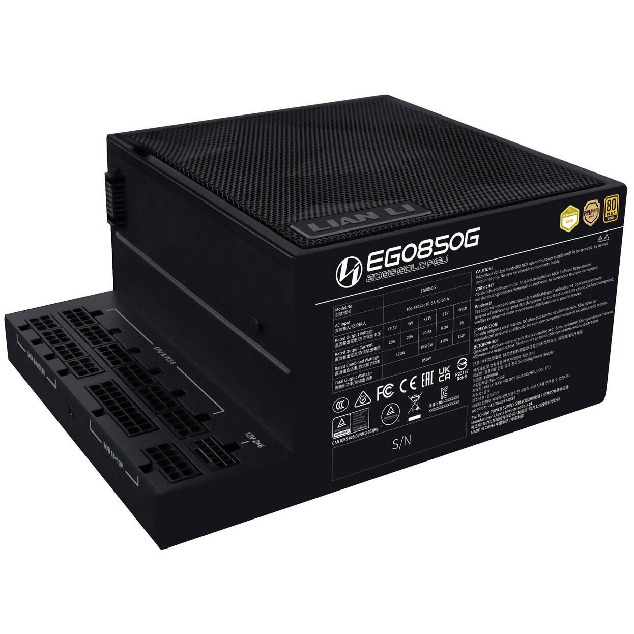 Захранващ блок Lian Li EDGE EGO850 Black 850W 80+ Gold PCIe 5.1, ATX 3.1 - Image 2