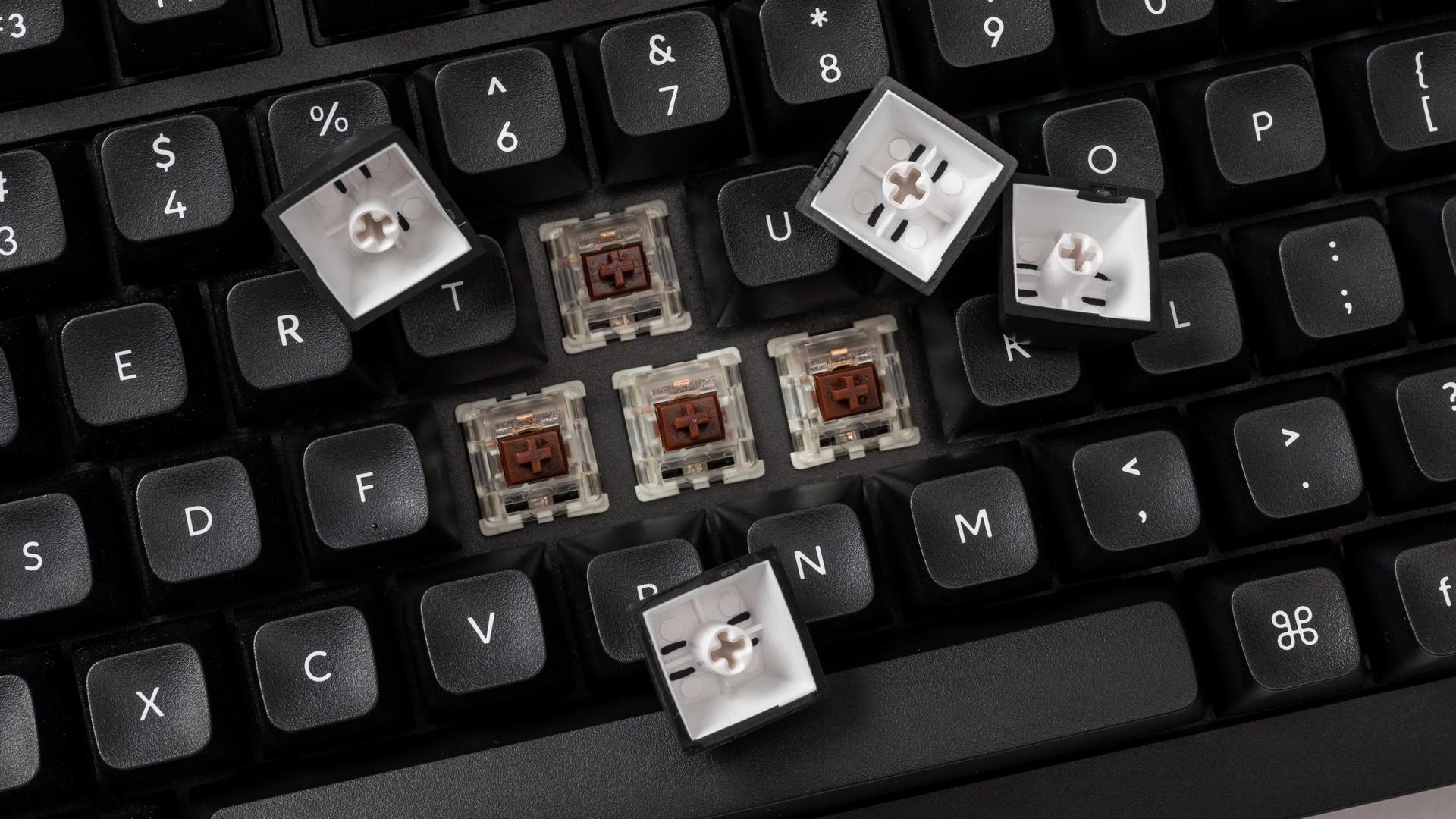 Капачки за механична клавиатура Keychron Double Shot KSA PBT Keycap Full Keycap Set 137 Keycaps - Black - Image 4