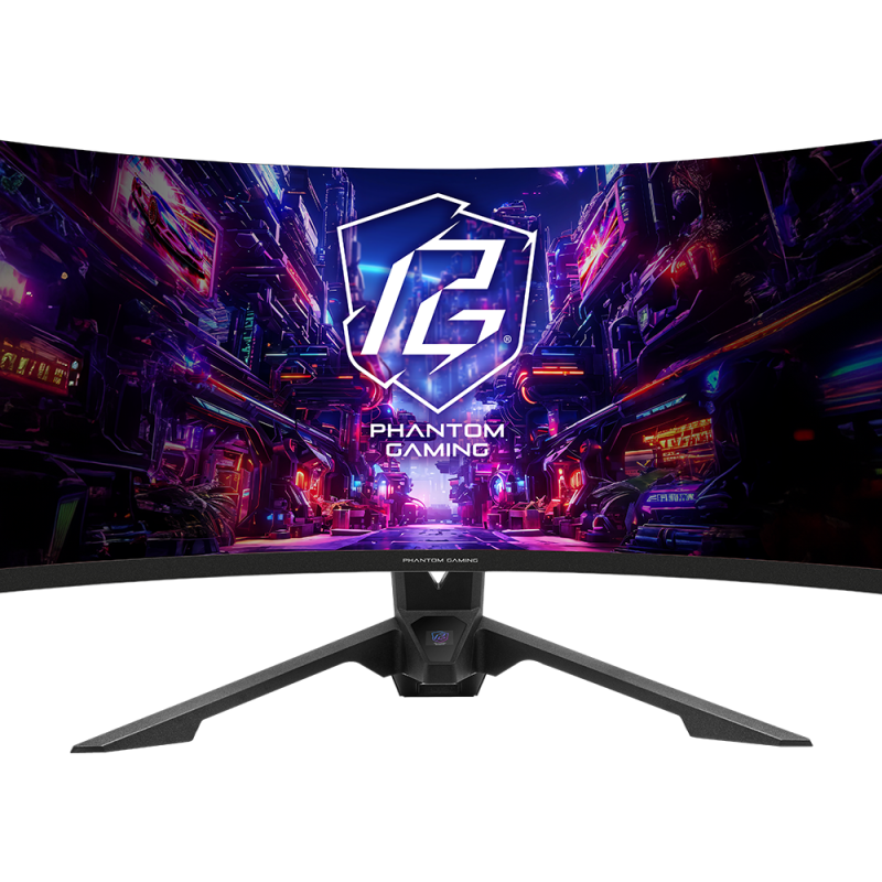 Геймърски Монитор ASRock PG34QRT2B - 34" WQHD (3440x1440) 1500R VA, 180Hz, 1ms