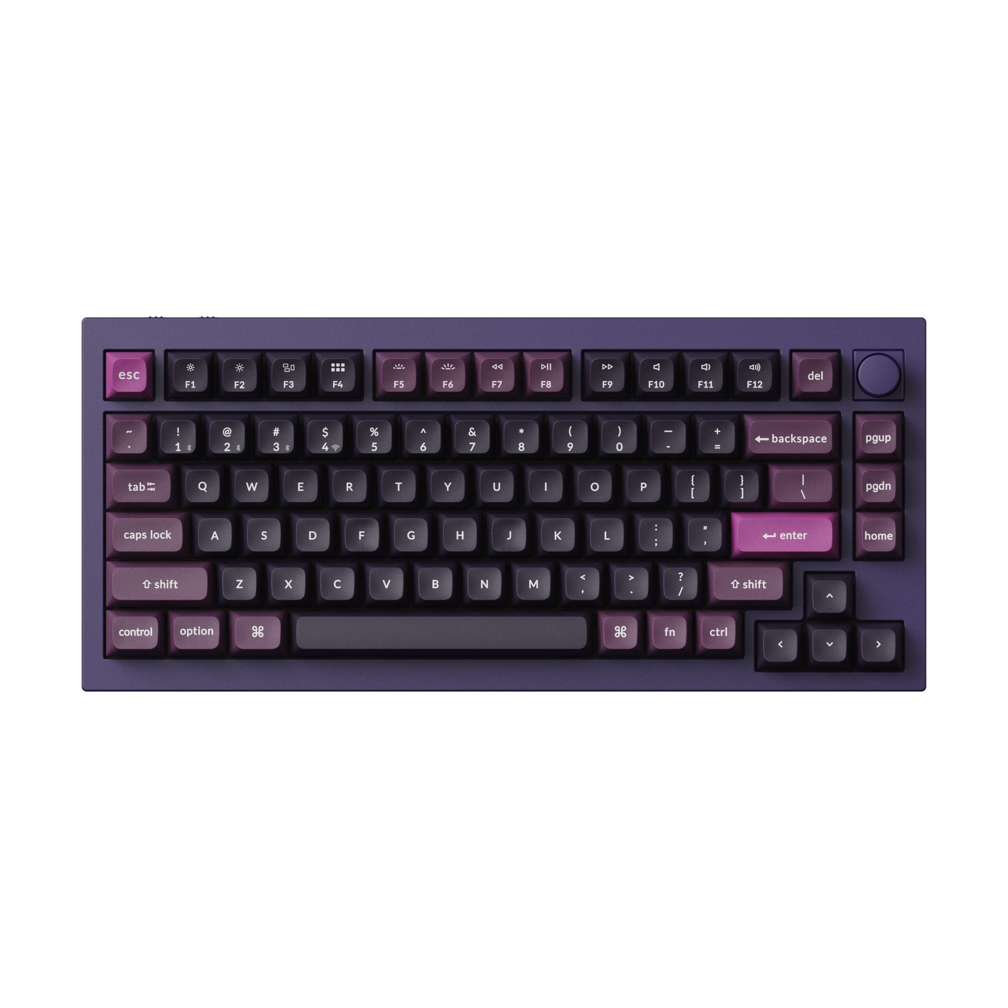 Безжична механичка клавиатура Keychron Q1 MAX Gateron Jupiter Red Switch - Purple - Image 2