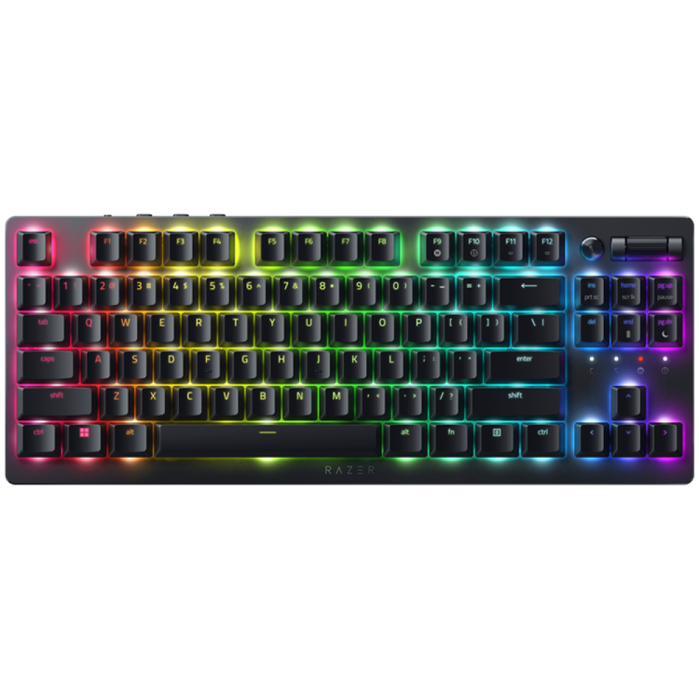Razer DeathStalker V2 Gaming Keyboard, Red Switch, US Layout, Low-Profile Optical Switches (Linear), Ultra-Slim Casing with Durable Aluminum Top Plate, Laser-Etched Keycaps with Razer HyperGuard Coating, Wired - Detachable braided fiber Type-C cable