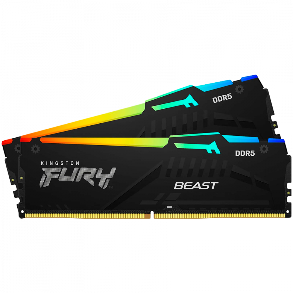 Kingston DRAM 32GB 5600MT/s DDR5 CL40 DIMM (Kit of 2) FURY Beast RGB XMP