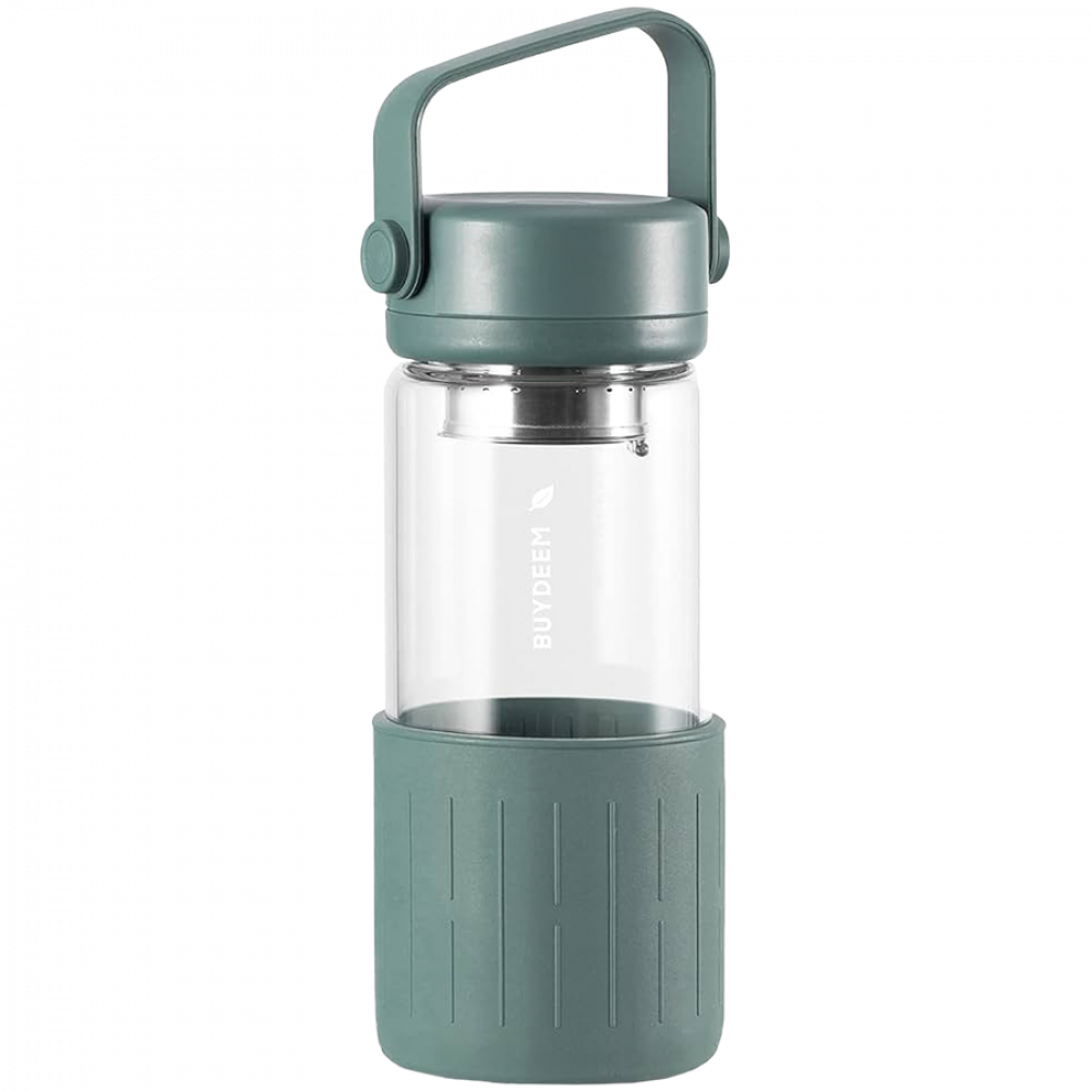 BUYDEEM Portable glass tea bottle 350 ml, model CD1008, color Cozy Greenish