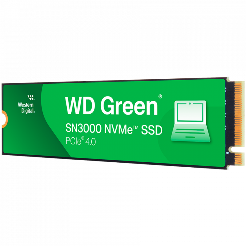 SSD POWERED BY SANDISK WD Green SN3000 2TB M.2 2280 S3-M PCIe Gen4 x4 NVMe, Read/Write: 5000/4200 MBps, TBW: 250