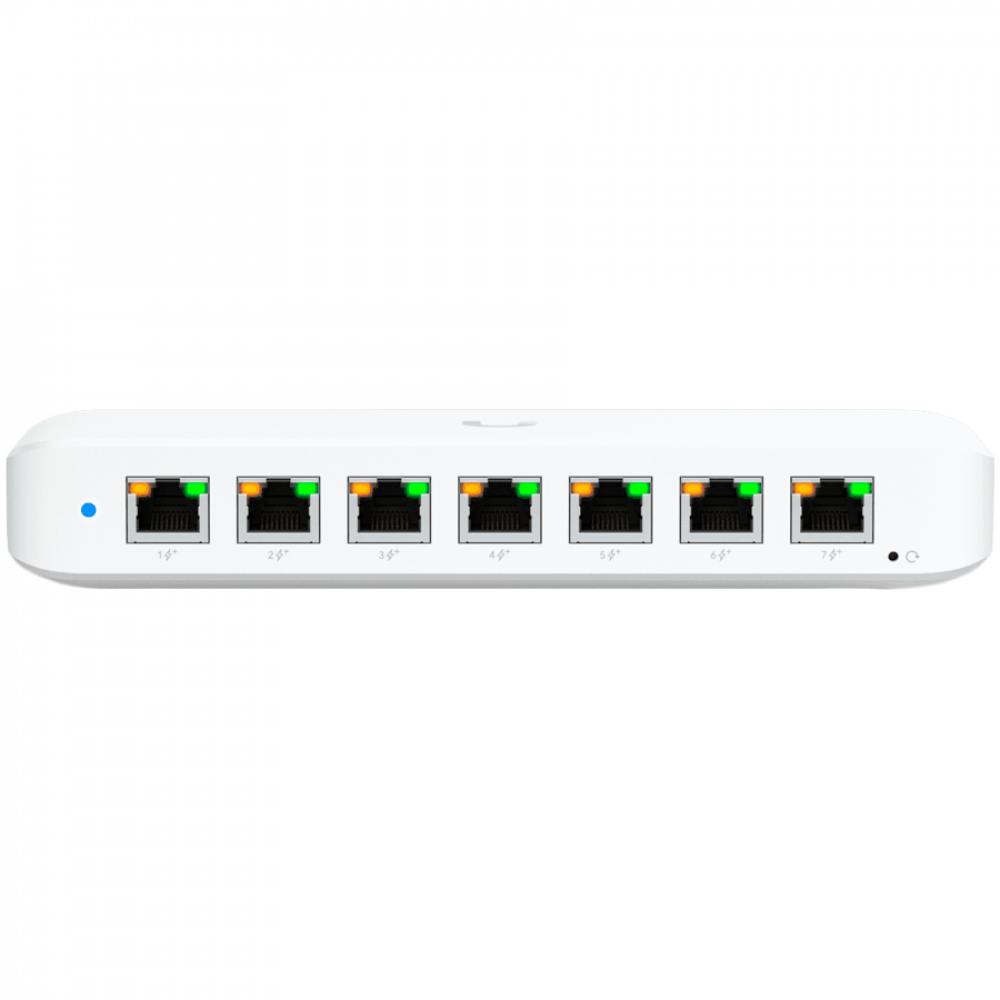 Ubiquiti USW-Ultra-60W Layer 2, 8-port GbE PoE switch: 7x GbE PoE+ output ports, GbE port with optional PoE++ input
