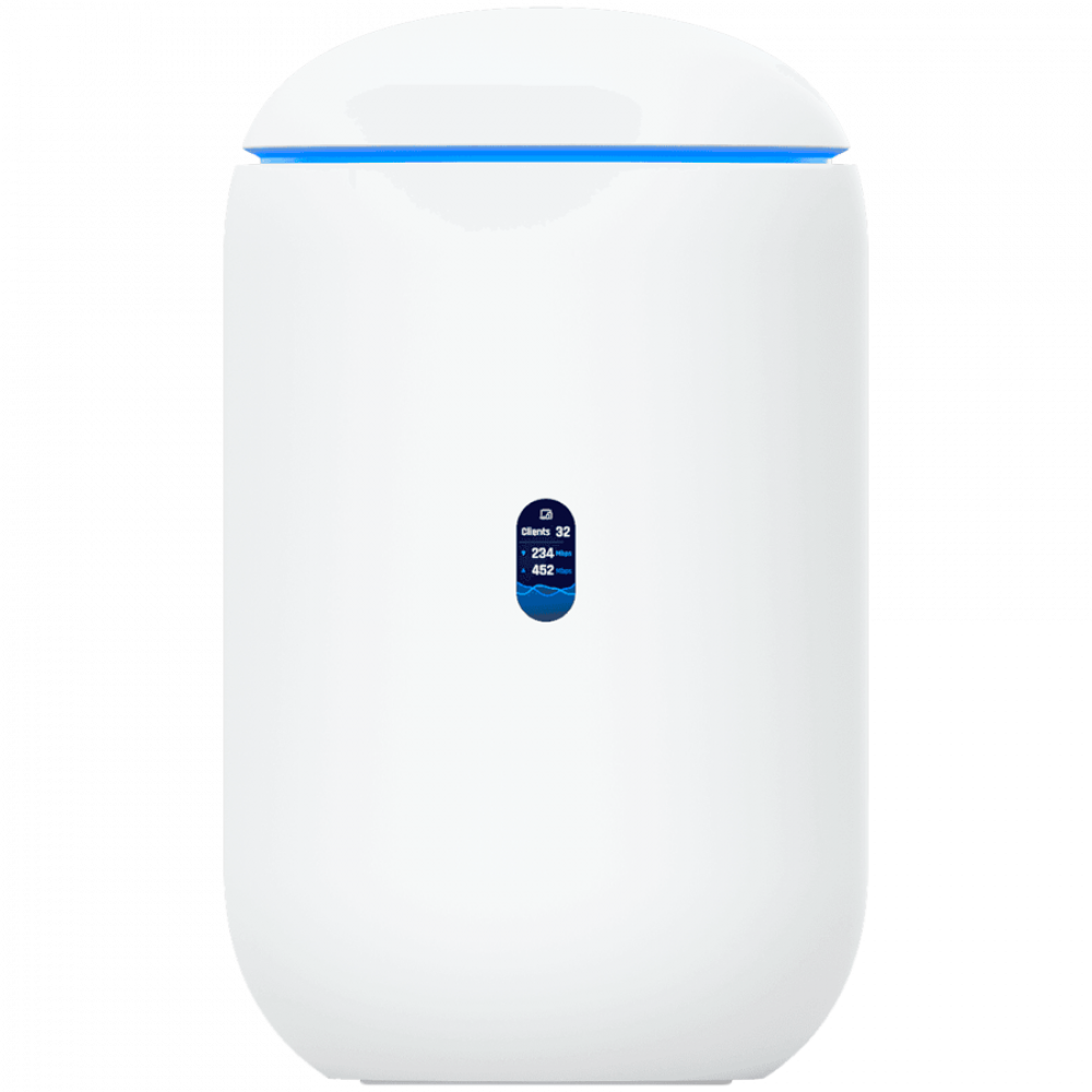Ubiquiti UniFi UDR7 Dream Router 7 Desktop 10G Cloud Gateway with integrated WiFi 7, PoE switch, microSD storage, and full UniFi application support, 10G SFP+ and (1) 2.5 GbE RJ45 WAN port, 64 GB microSD