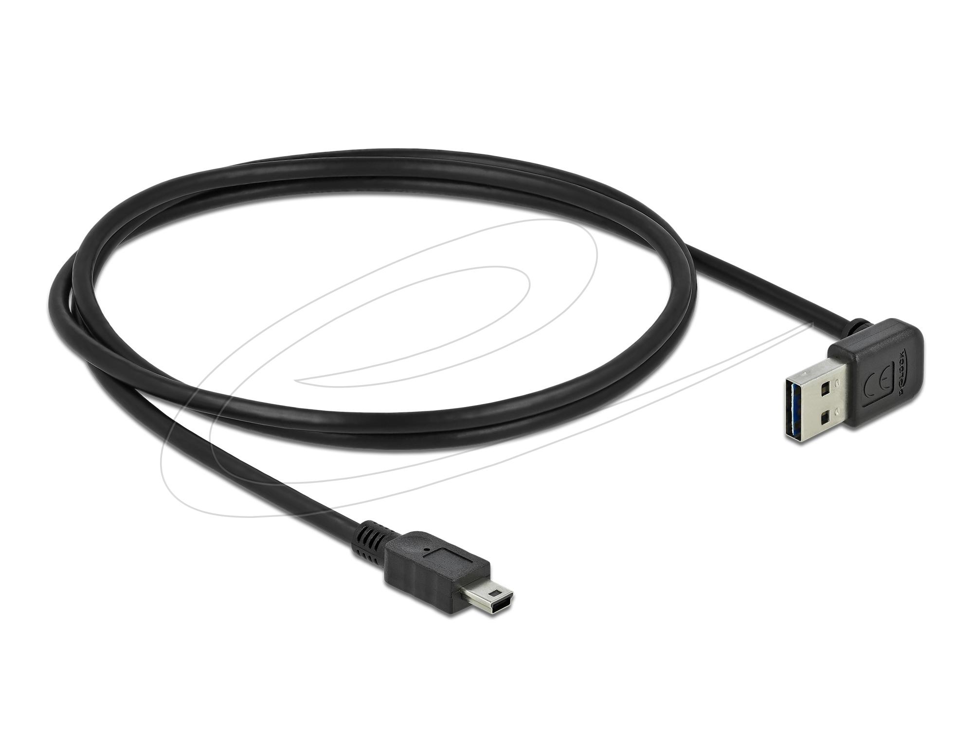 Кабел Delock EASY-USB-A 2.0 мъжко към USB Mini-B мъжко, 1m , черен - Image 2