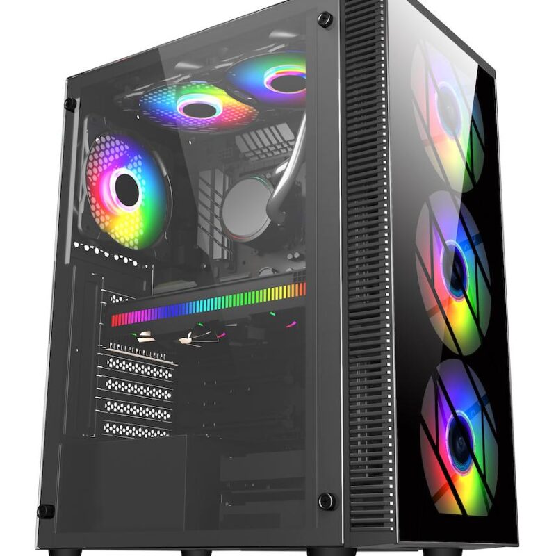 Кутия FSP CMT192 TG ATX Mid Tower, Черна