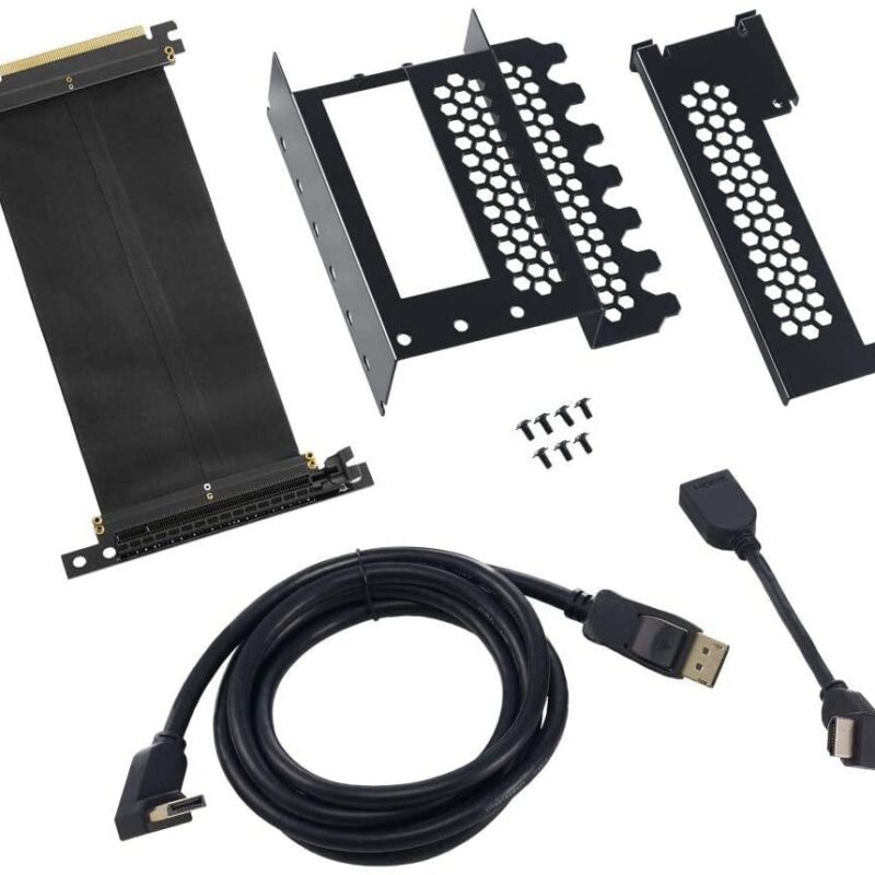 Универсален брекет и кабел за вертикален монтаж за видео карта CableMod PCIe x16, 1x DisplayPort, 1x HDMI кабел