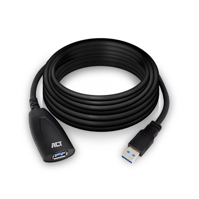 ACT USB 3.2 Gen 1 Удължителен активен кабел USB-A-USB-A, 5м/ вкл. до 4хAC6005USB/