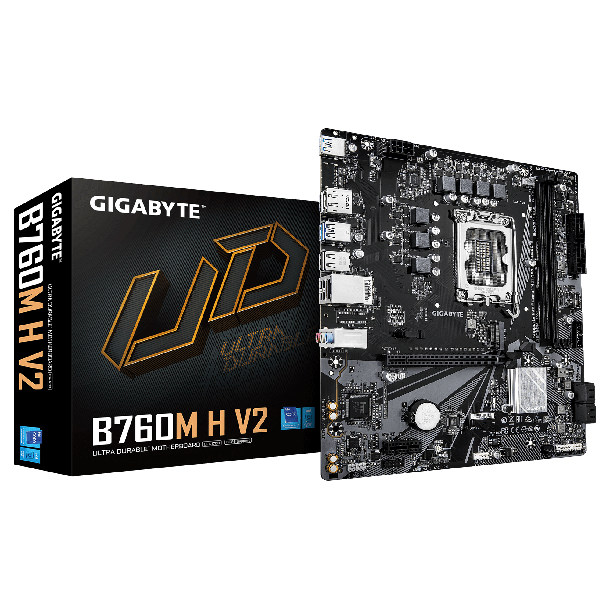 Дънна платка GIGABYTE B760M H V2 DDR5, socket 1700 - Image 4