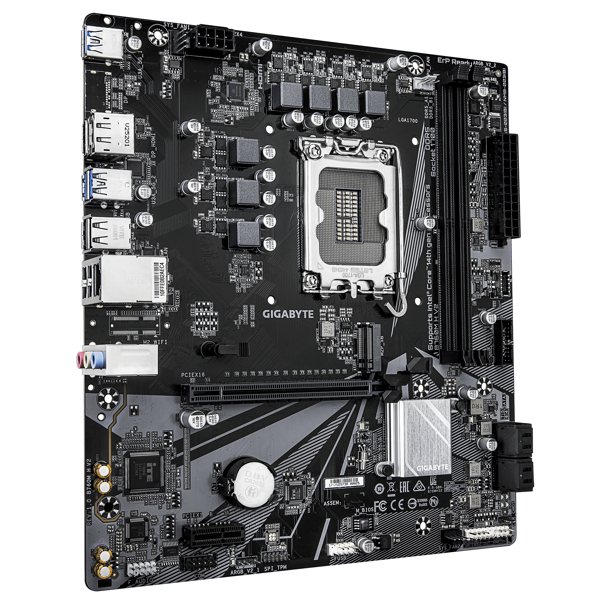 Дънна платка GIGABYTE B760M H V2 DDR5, socket 1700 - Image 2