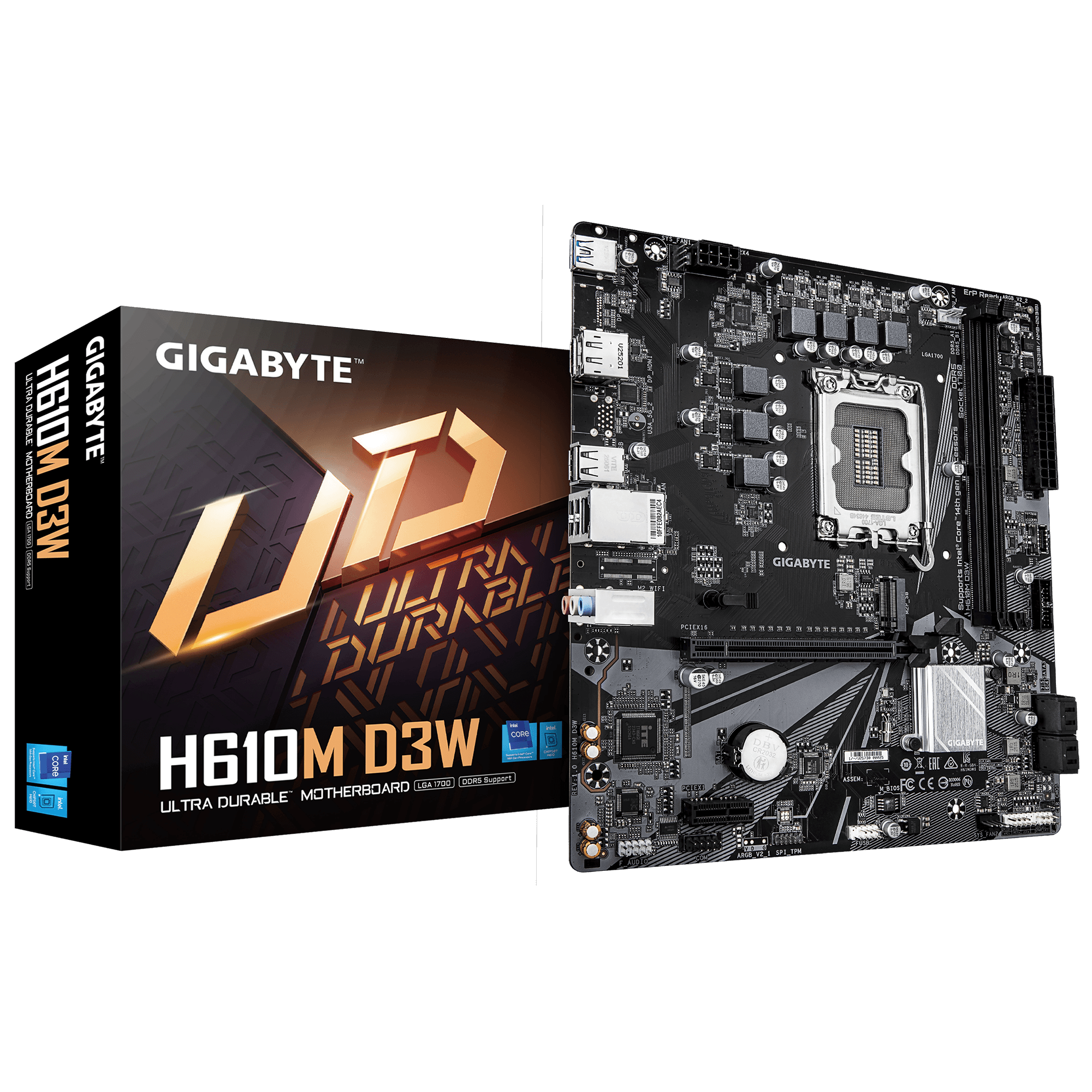 Дънна платка GIGABYTE H610M D3W Socket 1700, DDR5, Micro ATX - Image 4