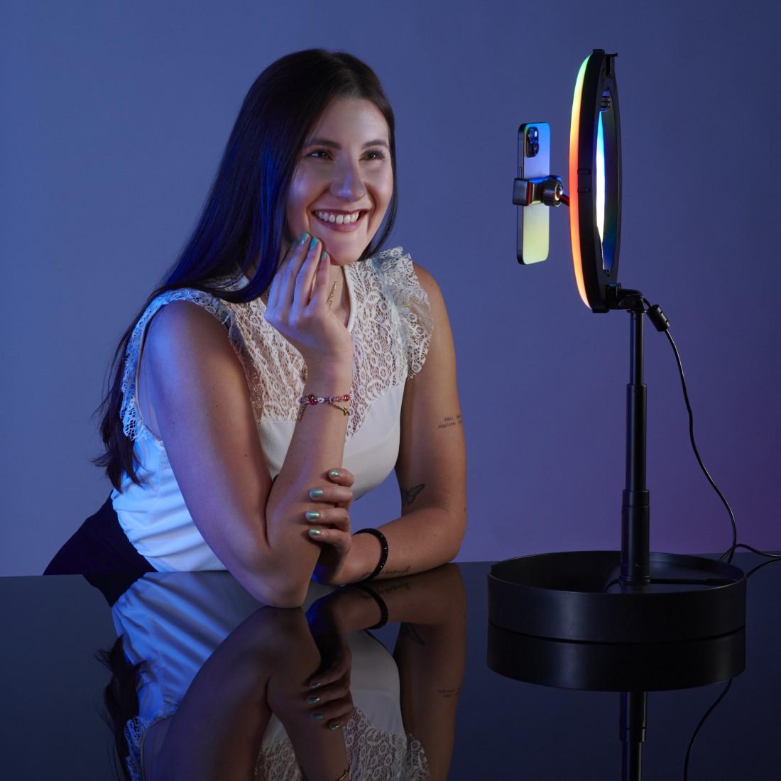 Hama LED Лампа със статив "SpotLight FoldUp RGB 102" LED-RGB, комплект за смартфон, сгъваема - Image 8