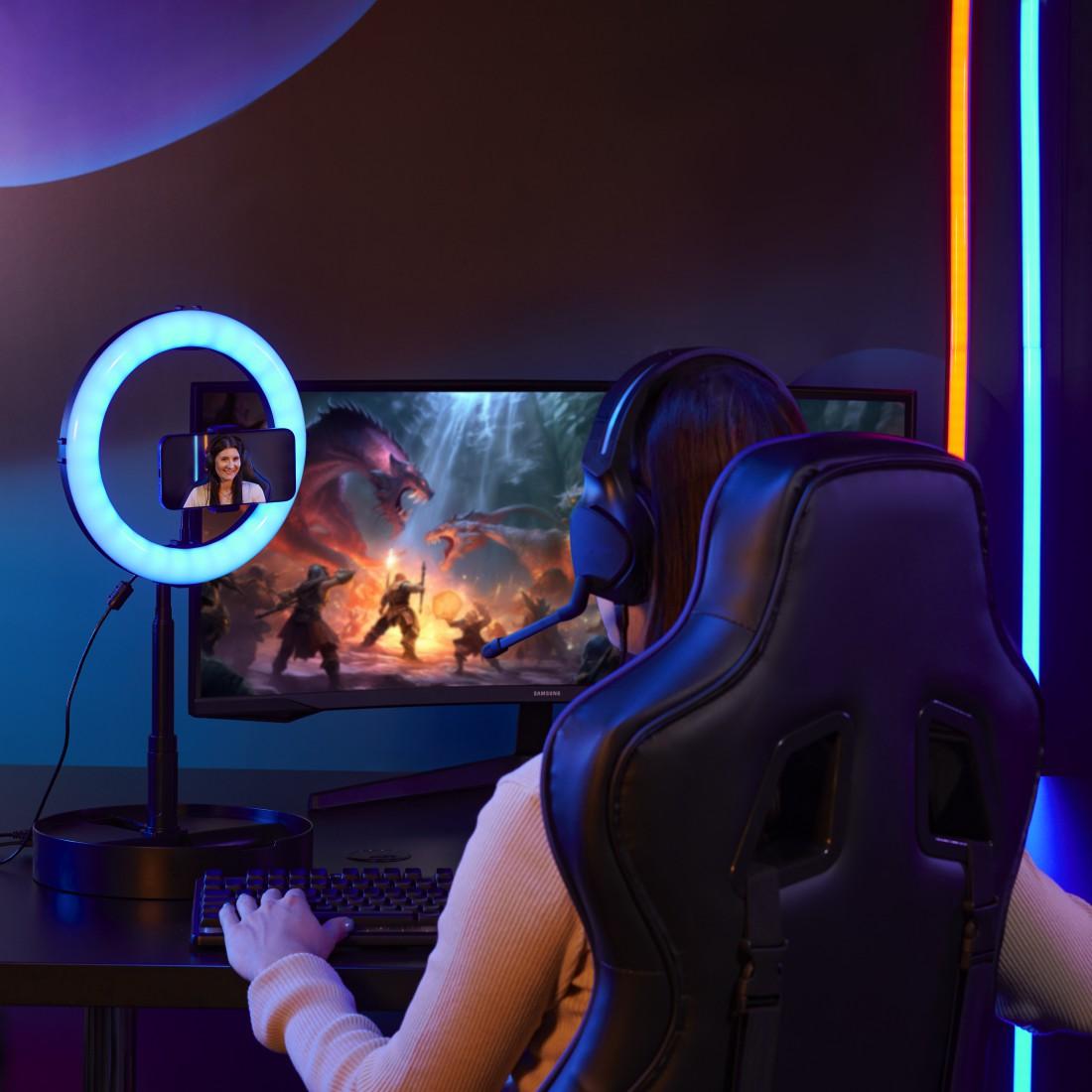 Hama LED Лампа със статив "SpotLight FoldUp RGB 102" LED-RGB, комплект за смартфон, сгъваема - Image 9