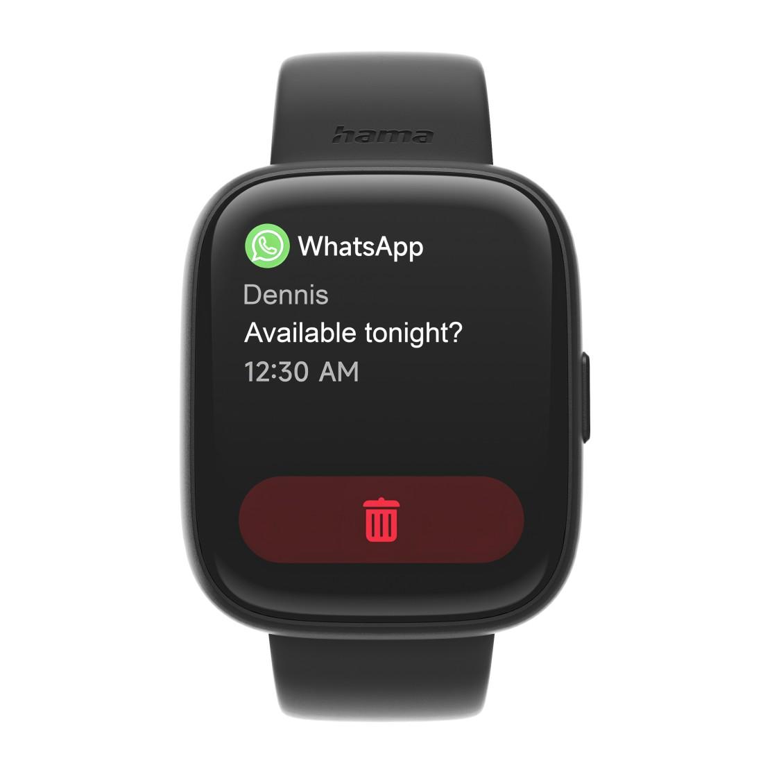 HAMA Смарт часовник "4000", функция за разговори, анализ на съня, водоустойчив, 46 мм, черен - Image 2