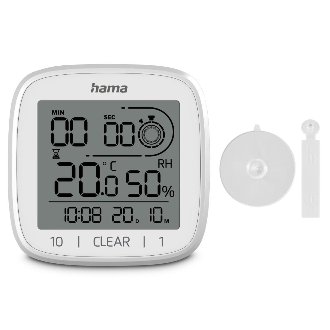 HAMA Дигитален часовник за баня "Cyprus", с вендуза за окачване, бял - Image 6