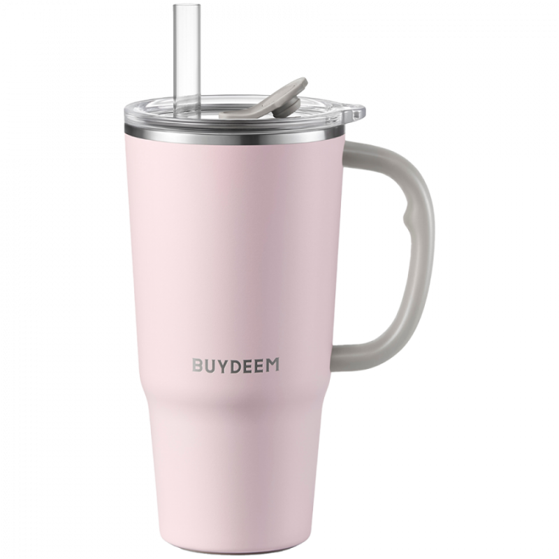 BUYDEEM Thermo Mug With Straw 700 ml, model DS57, color Pink