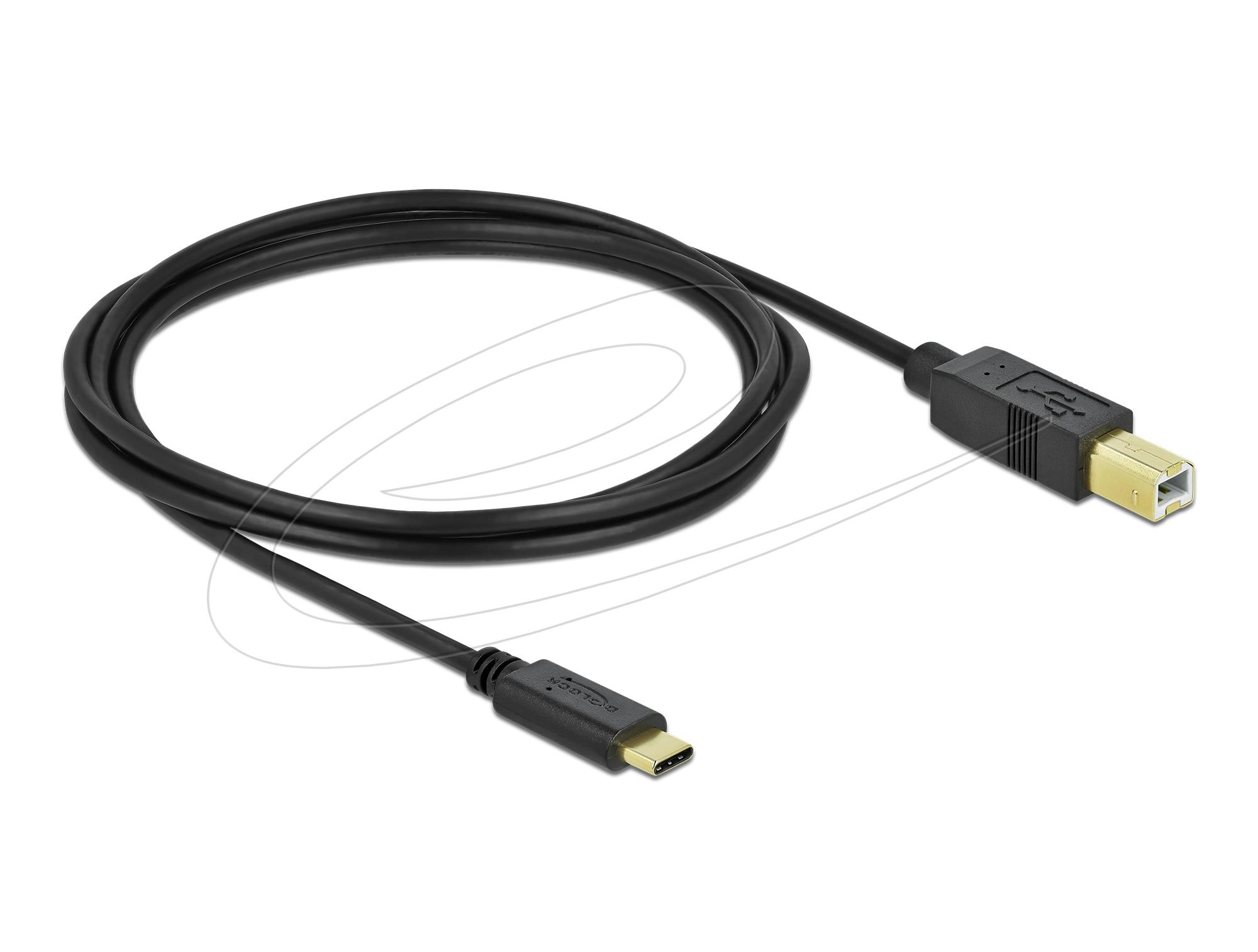 Кабел Delock USB-A 2.0 мъжко - USB-B мъжко, 2 м, Черен