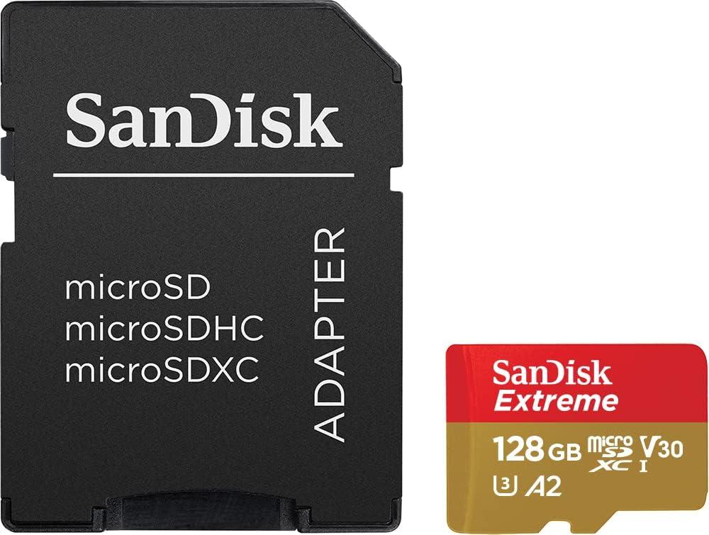 Карта памет SANDISK Extreme microSDXC, 128GB, За Dash Cameras и Drones, SD Adapter - Image 3