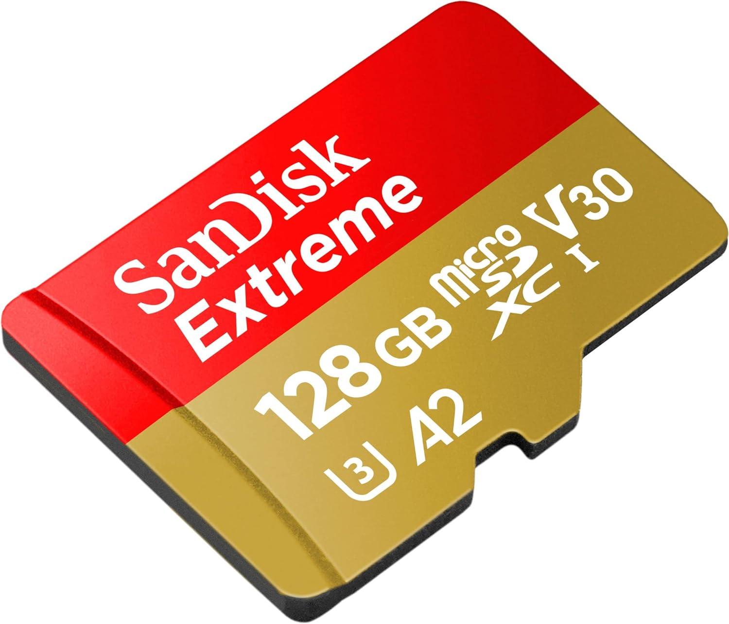 Карта памет SANDISK Extreme microSDXC, 128GB, За Dash Cameras и Drones, SD Adapter - Image 2