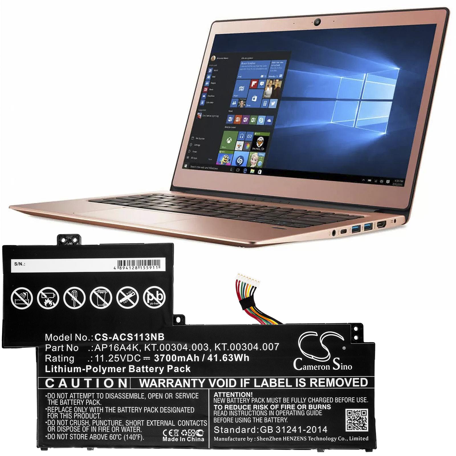 Батерия за лаптоп ACER Aspire One Cloudbook 11 AO1-132, SWIFT 1 SF113-31-P2JX, AP16A4K LiPo 11.25V 3700mAh CAMERON SINO - Image 4