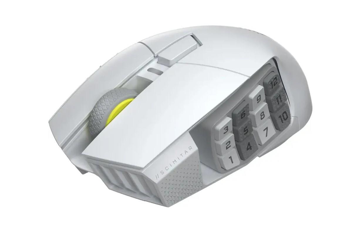 Геймърскa оптична мишка CORSAIR SCIMITAR ELITE WIRELESS SE White, 33000 DPI - Image 2