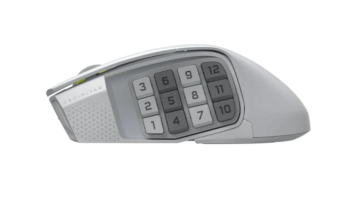 Геймърскa оптична мишка CORSAIR SCIMITAR ELITE WIRELESS SE White, 33000 DPI - Image 6
