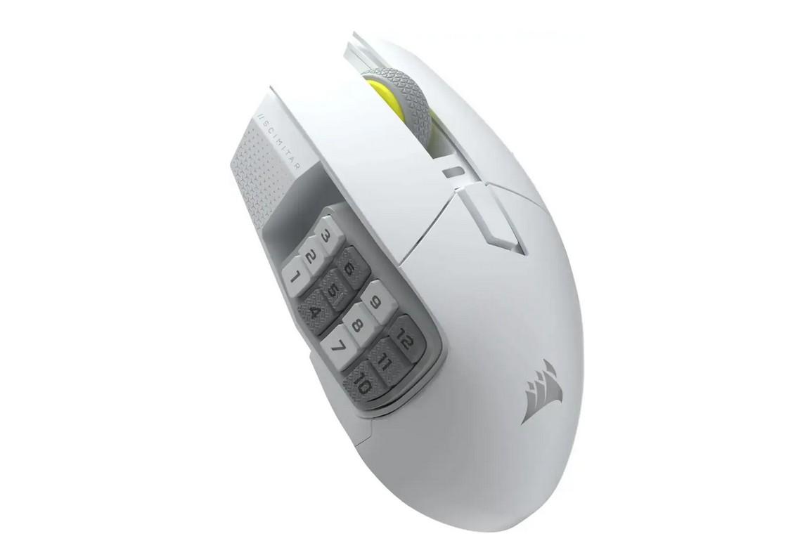 Геймърскa оптична мишка CORSAIR SCIMITAR ELITE WIRELESS SE White, 33000 DPI - Image 7