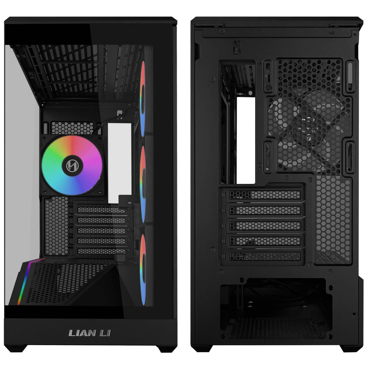 Кутия Lian Li Vector V100 MINI ARGB Mid-Tower, Tempered Glass - Black - Image 5
