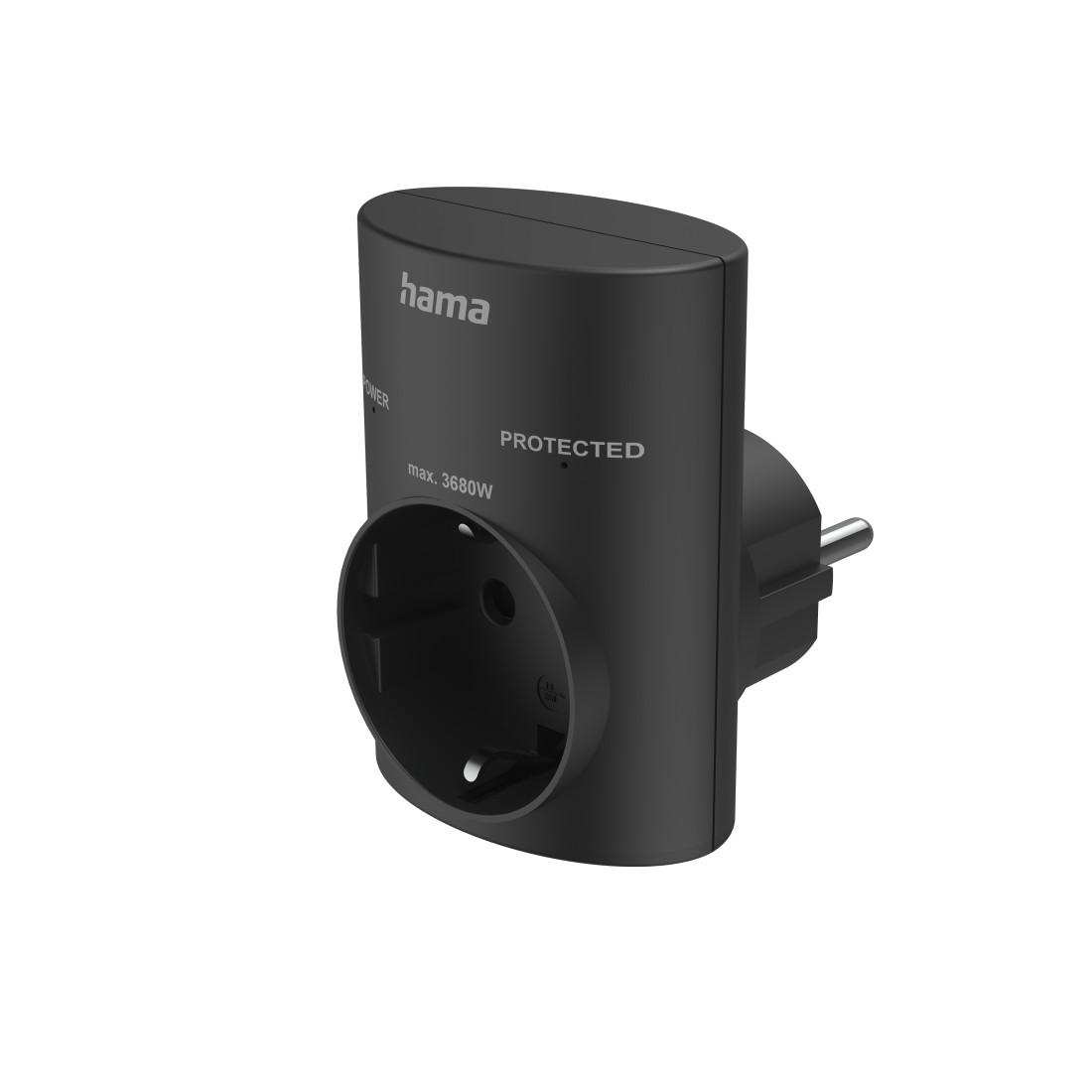 HAMA Контакт с вградена защита от пренапрежение, черен - Image 6