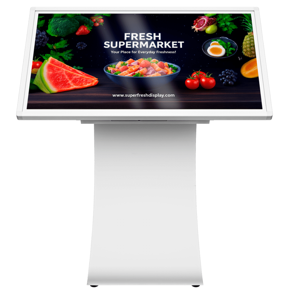 Prestigio Solutions IDS Indoor Totem Tilted 43 inches, 4K (3840x2160), Android 11: RK3399B/4GB/64GB, IR10TP, Power Plug EU.