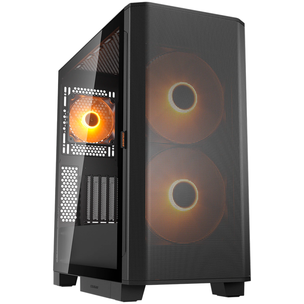 COUGAR AIRFACE FLO RGB PC Case, Mid Tower, Black