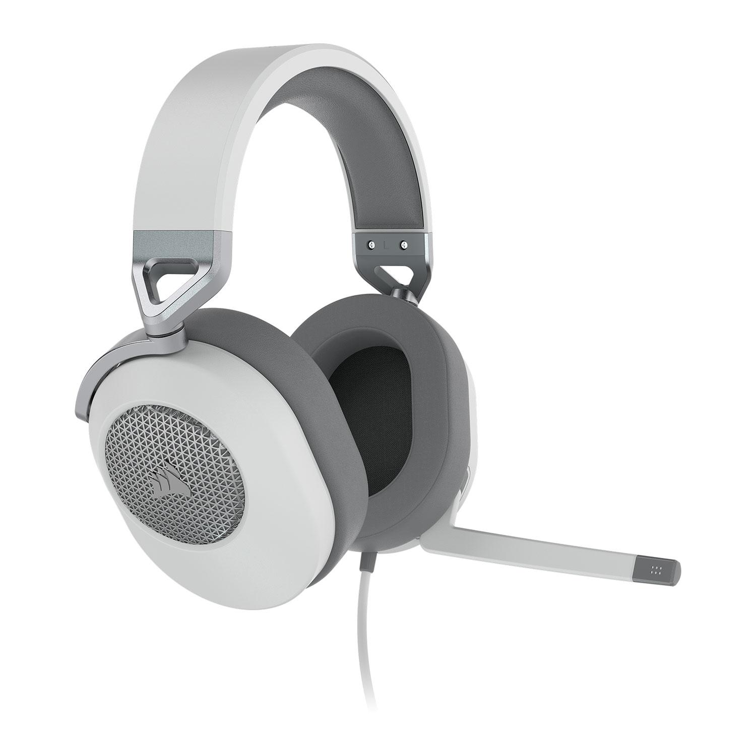 Геймърски слушалки с микрофон Corsair HS65 - White