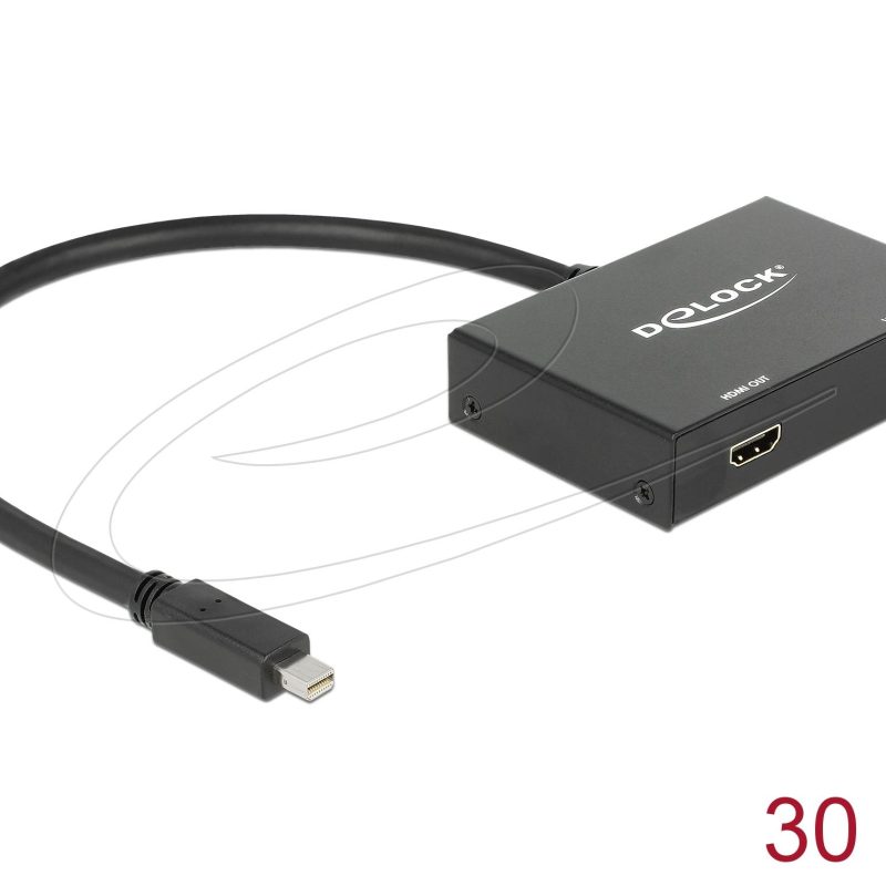 Delock Сплитер Display port 1.2 от mini Dsplay Port мъжко към 2 x HDMI 4K женско