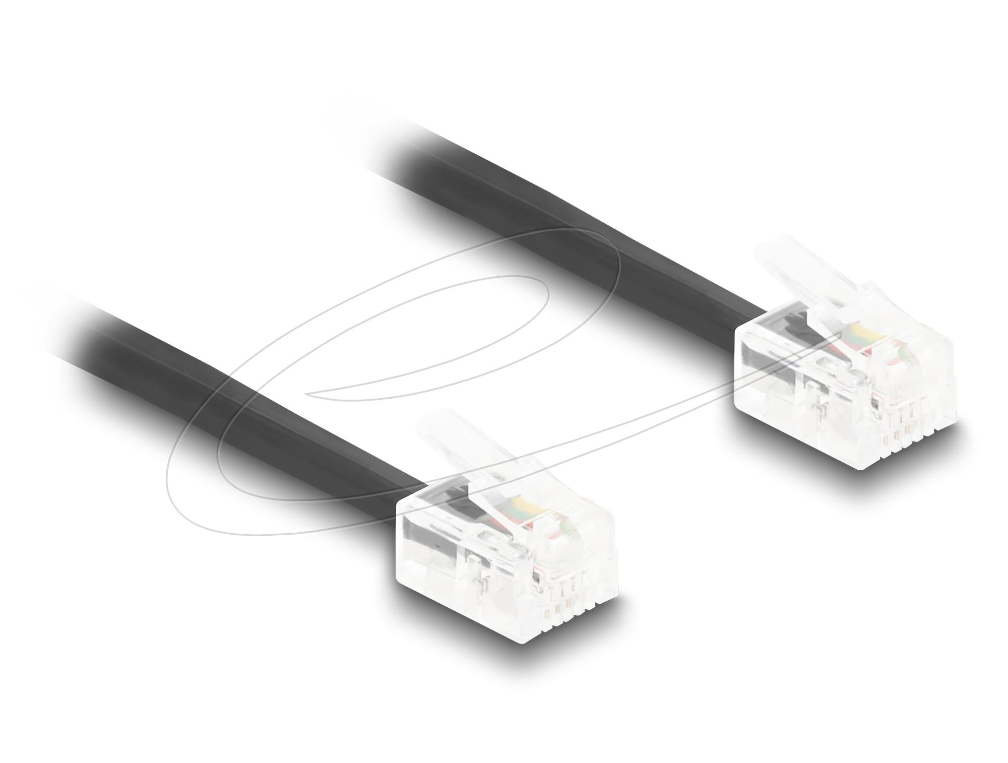 Delock Телефонен кабел спирален кабел RJ11 plug -RJ11 plug , черен 1 м - Image 2
