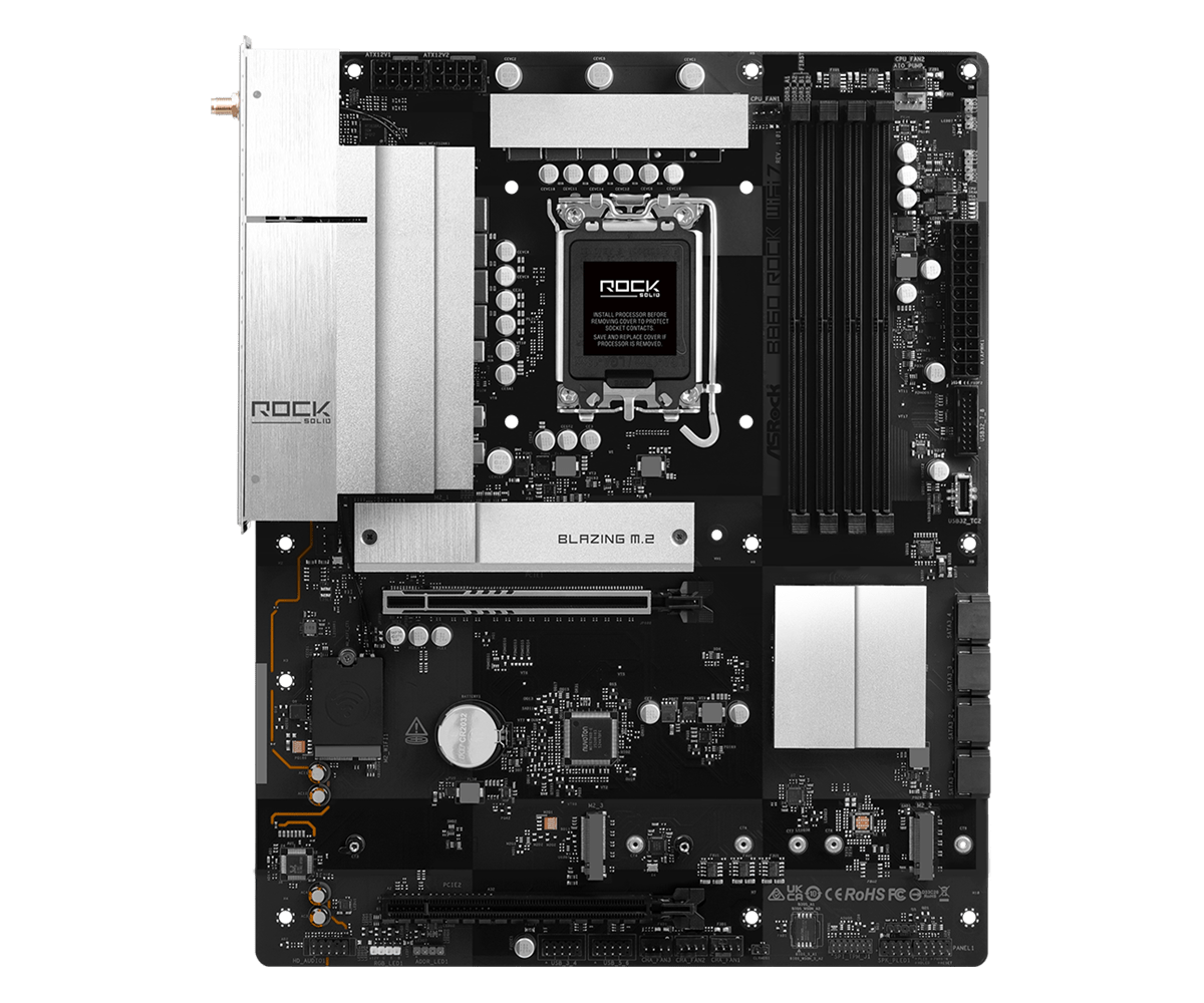 Дънна платка ASRock B860 Rock WIFI 7, LGA 1851