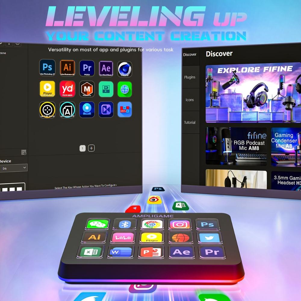 Контролер Fifine D6 Stream 15 Customized Keys and Software - Image 6