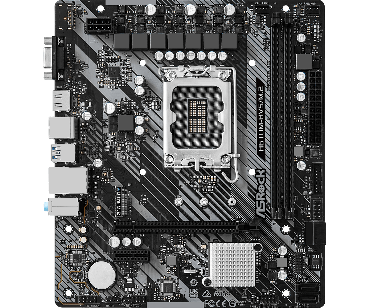 Дънна платка ASRock H610M-HVS/M.2 R2.0, LGA1700, DDR4, mATX