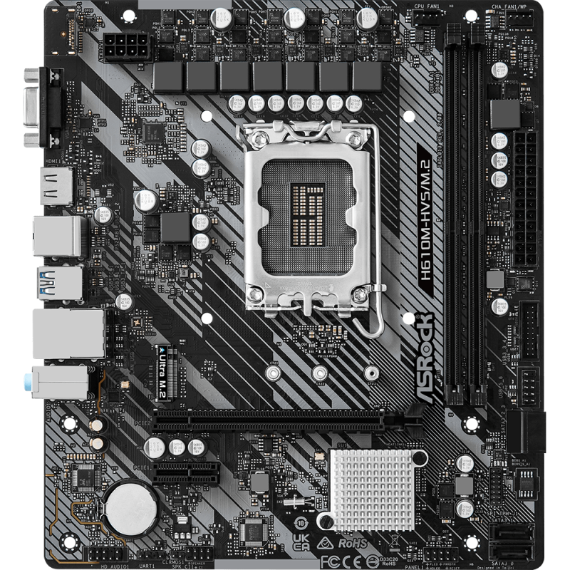 Дънна платка ASRock H610M-HVS/M.2 R2.0, LGA1700, DDR4, mATX